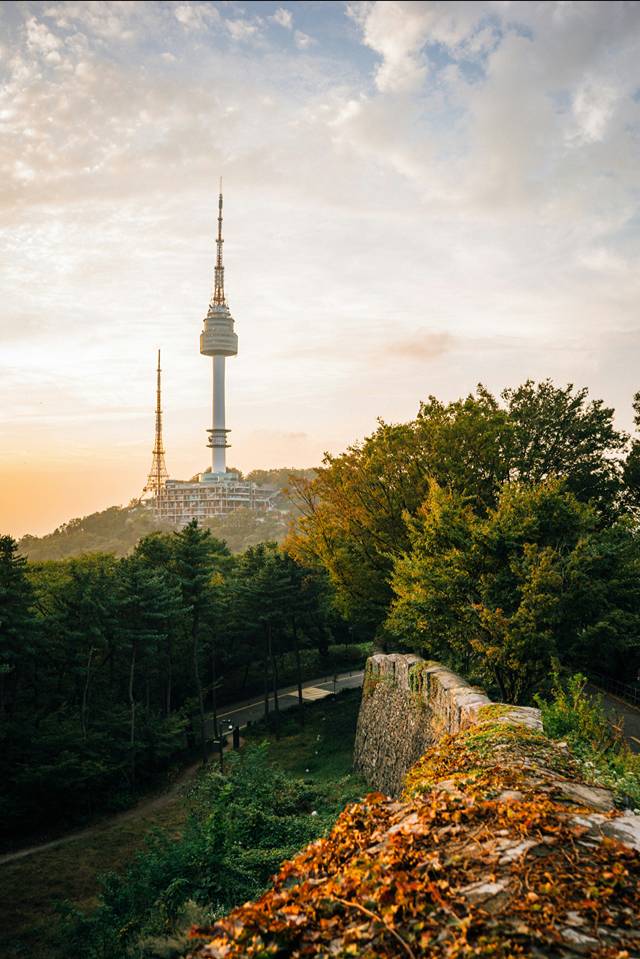 N Seoul Tower overlooking Seoul skyline